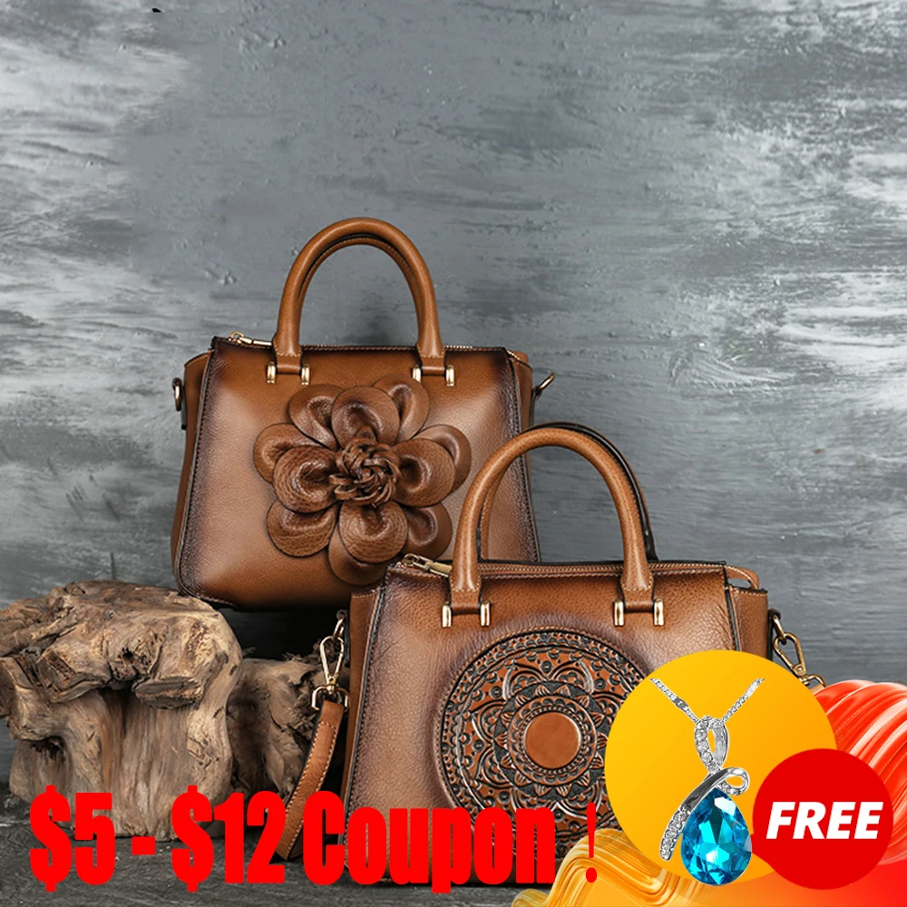 

CGA Tote Bags For Women Genuine Leather Cross Body Messenger Top Handle Layer Cowhide Retro Pillow Handbag Female Shoulder Bag