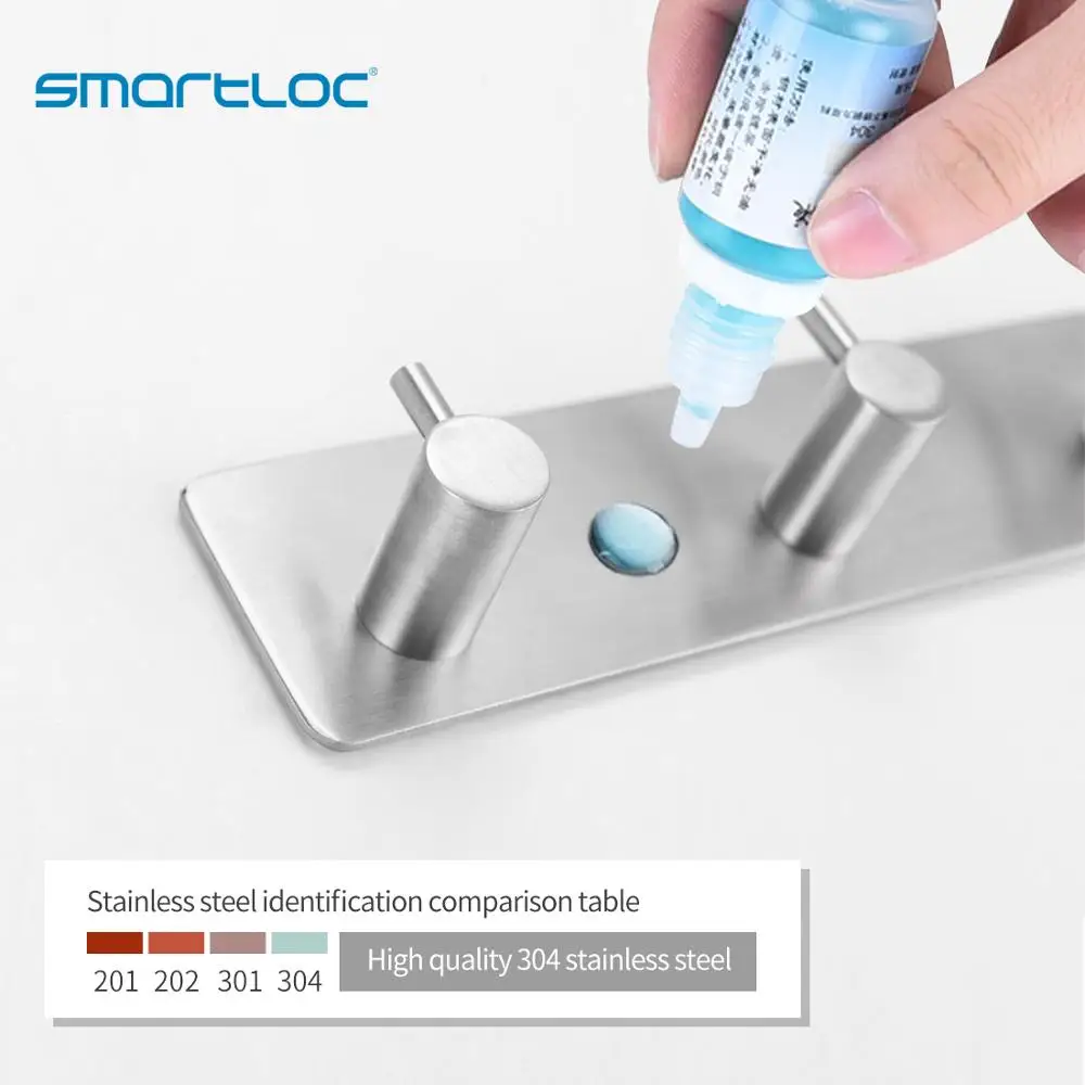 Фото Магнитный крючок smartloc из нержавеющей стали, вешалка для полотенец, пальто, ванной, крючки для одежды, подвесной органайзер для хранения, аксессуары №3