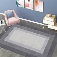 Madream Home Living Room Decor Area Rug Modern Geometric Gradient Carpet Grey Imitation Braided Rope Color Frame Bedroom Mat New