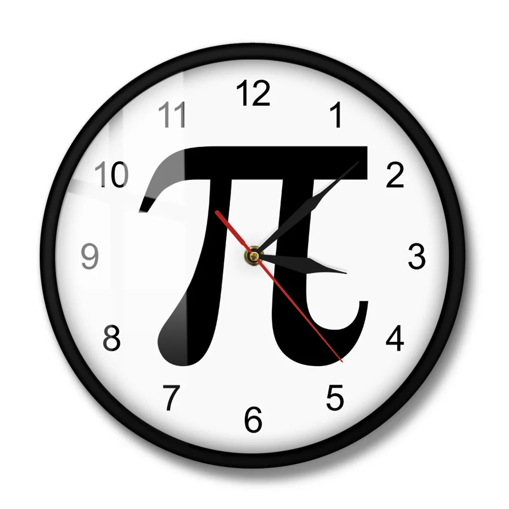 3D символ Пи Geek pi 3 14 настенные часы силуэта математический знак Pi Life of