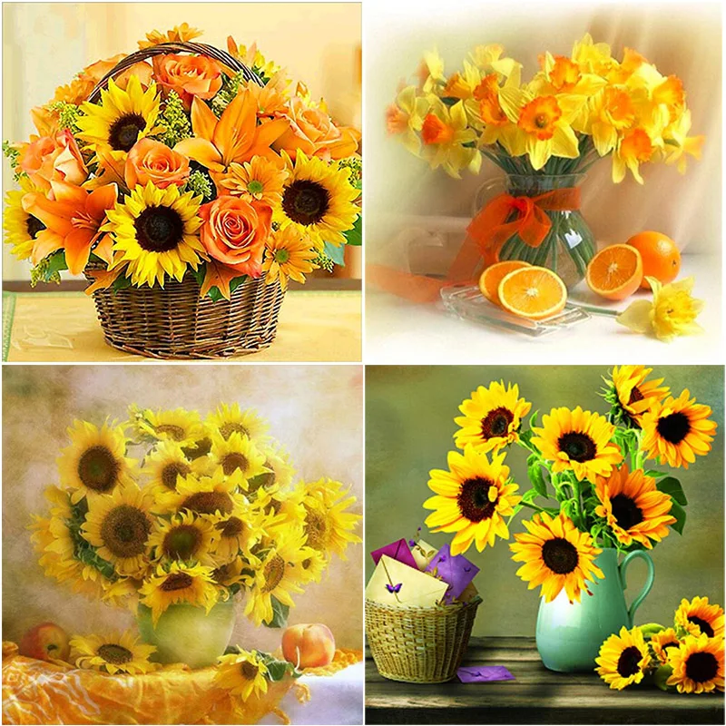 DIY 5D алмазная живопись вышивка мозаика пейзаж корзина крестом круглые стразы