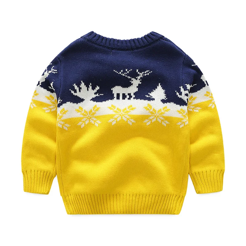 Свитера для мальчиков Вязаные повседневные пуловеры с узором Рождественская