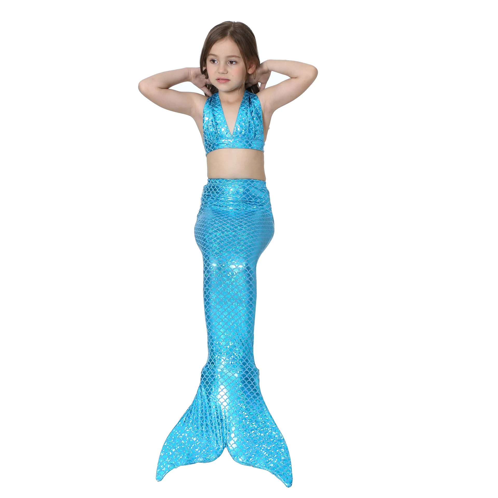 Женский костюм Русалочки детские костюмы косплей комплект бикини для плавания с