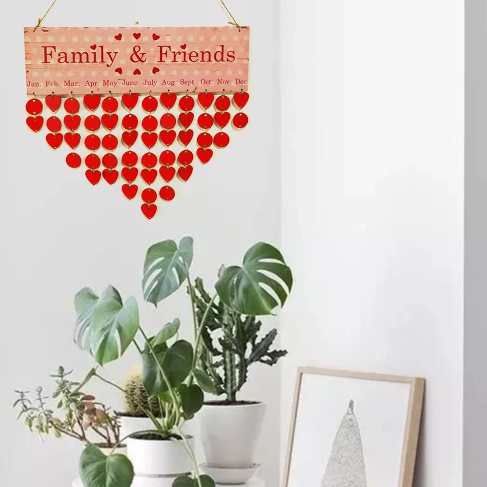 Календарь Стандартный день рождения для друзей и близких деревянный кулон с