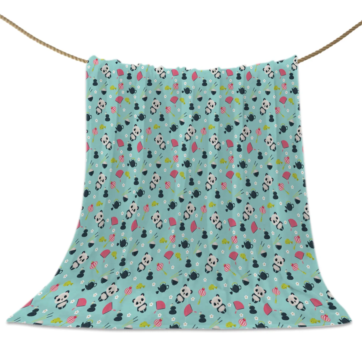 Животное панда из мультфильма детское одеяло кораллового флиса Пеленальный