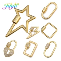 juya diy gold findings spiral clasp supplies creative screw clasps accessories for luxury hanging chains pendant jewelry making