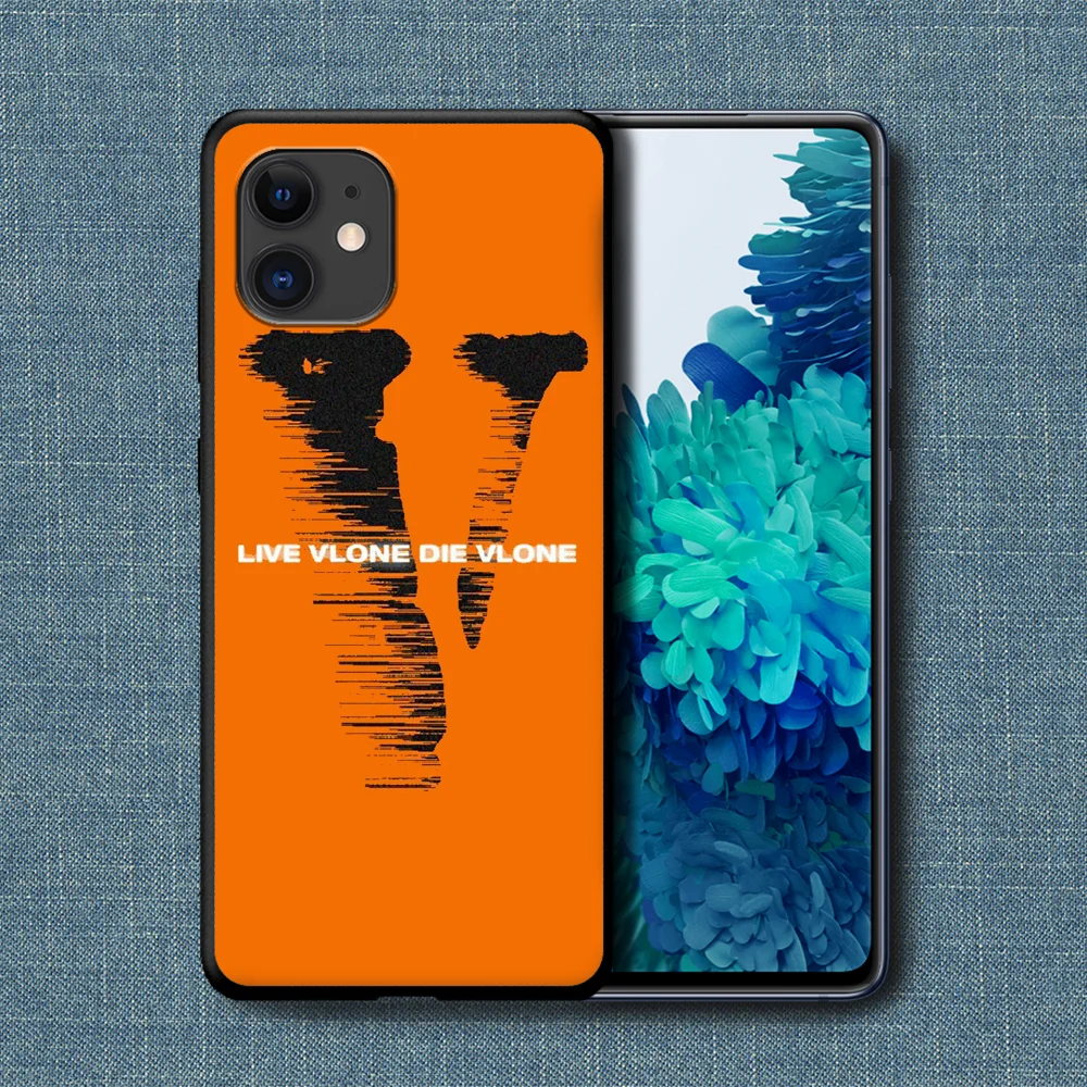 

American Trend Vlone Phone Case For iPhone 4 4s 5 5S SE 5C 6 6S 7 8 Plus X XS XR 11 12 Mini Pro Max 2020 black Etui Soft Shell