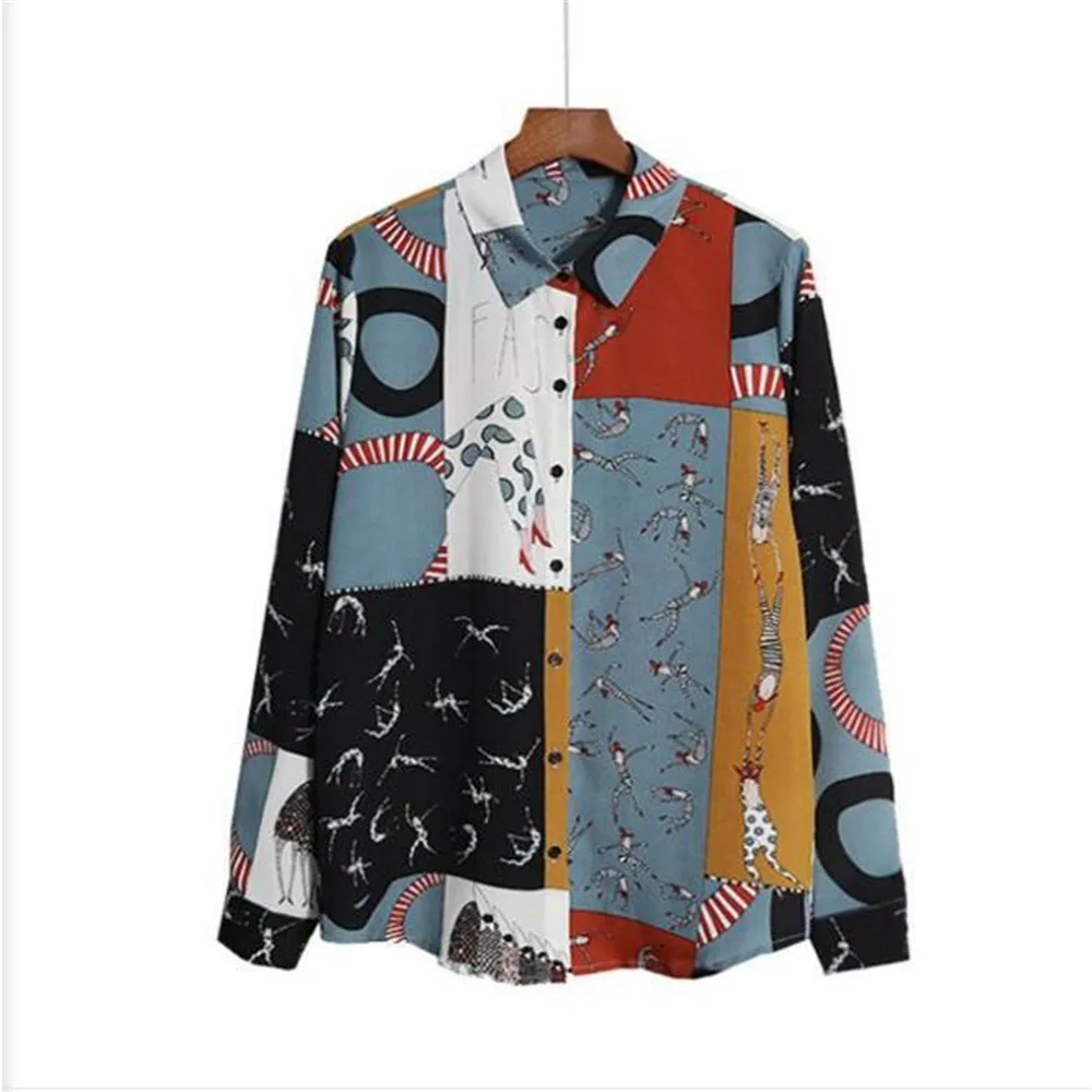 Женская блузка с отложным воротником Повседневная рубашка из искусственного