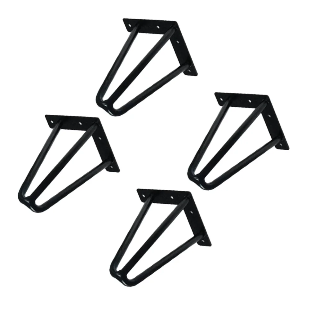 

1 Set Table Bracket Simple Iron Reinforced Table Leg with Foot Pad Screws for Home Restaurant (45cm)