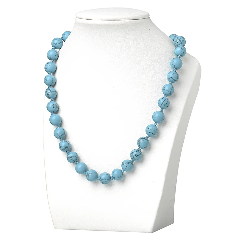 10 мм синий Стекло жемчужные бусины подходят ручная работы Цепочка ожерелье 18