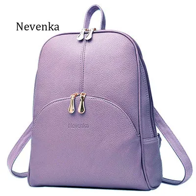 purple NEVENKA женский рюкзак, кожаные рюкзаки, мягкие сумки, брендовая сумка в сдержанном стиле, Повседневная сумка, рюкзак и сумка для подростков - Цвет: purple