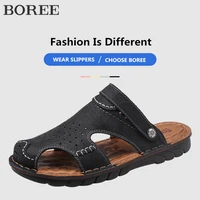 men sandals genuine leather high quality roman sandals outdoor non slip classic beach shoes for men casual shoes summer slippers