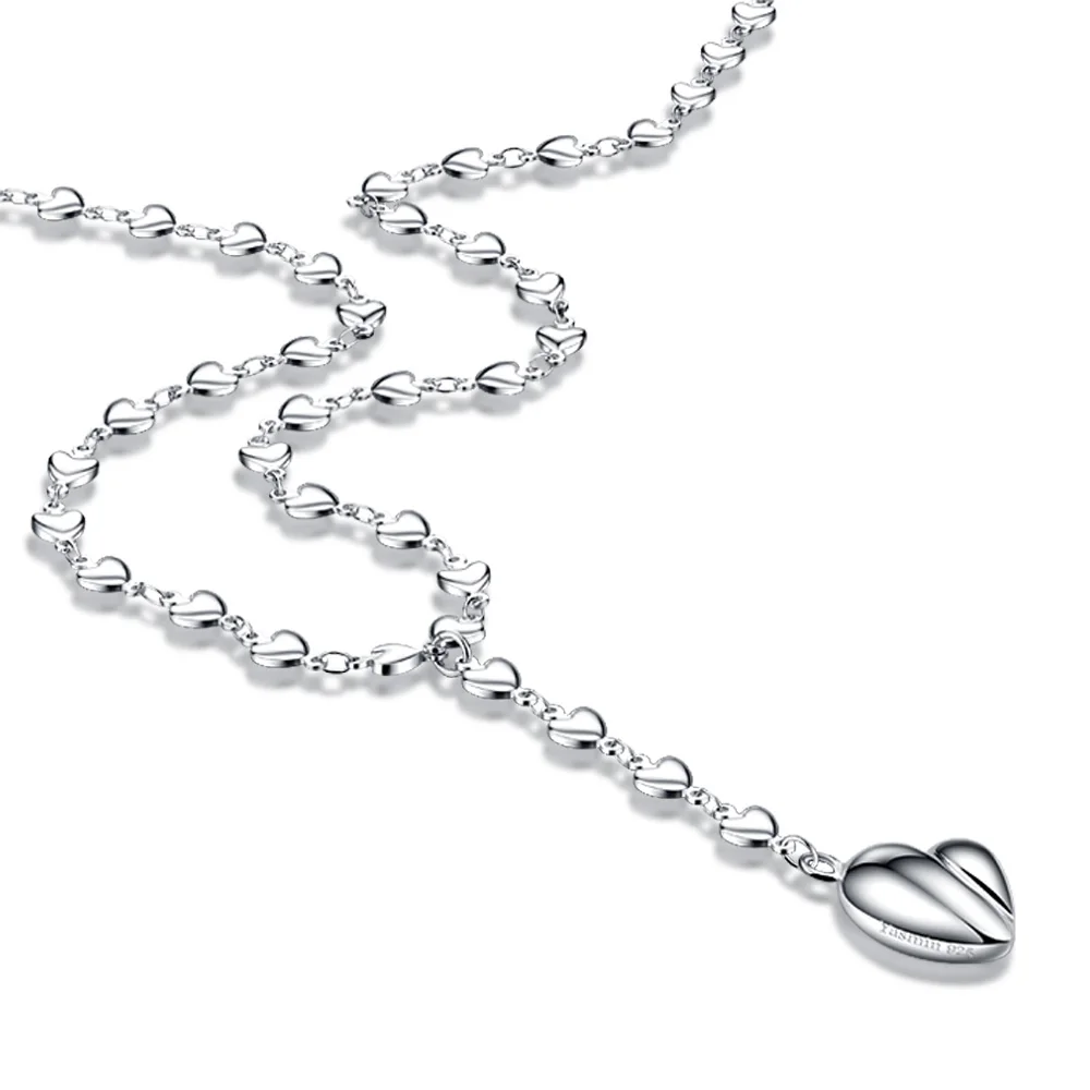 

925 Sterling silver necklace for women,925 silver necklace;Heart-shaped Pendants New fashion design;silver charm necklaces