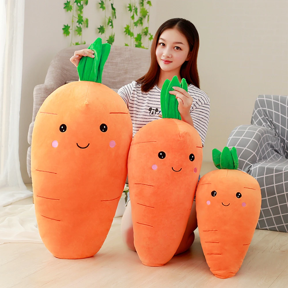 

55/75/95cm Cretive Lifelike Vegetable Plush Toy Stuffed Carrot Stuffed Plant Doll Super Soft Pillow Lovely Gift For Girl and Kid