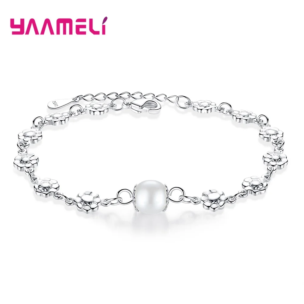 Женский браслет с подвеской в виде подсолнуха и жемчуга круглая подвеска большой