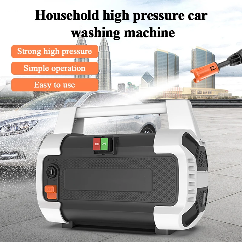 Household Car Washing Machine High Pressure Washing Machine Water Gun Car Washing Artifact Brushing Tool 1700W High Power