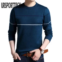 ursporttech autumn casual mens sweater o neck striped slim fit knittwear mens sweaters pullovers pullover men pull homme m 3xl
