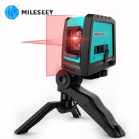 mileseey l52r laser level greenred 2 lines self leveling professional vertical cross level measuring tool with tripod