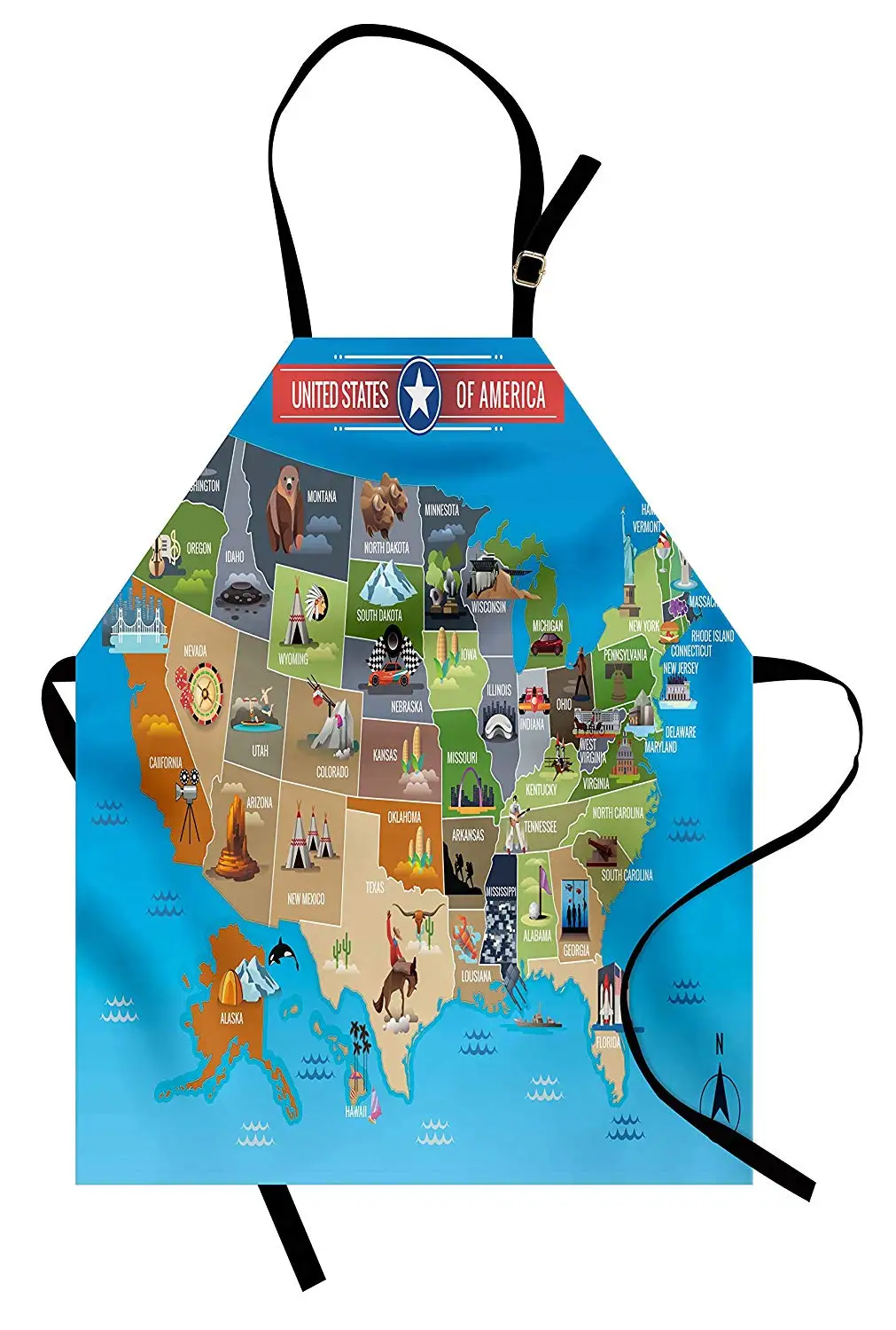 Американский фартук карта США ковбой Кукуруза поле Омаров сельского хозяйства