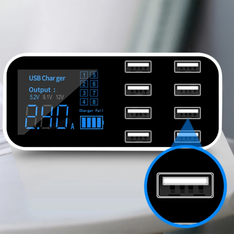 Автомобильное зарядное устройство с 8 USB-портами 40 Вт 2 4 А | Электроника