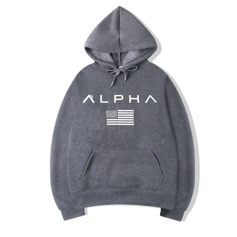 Осень новое поступление высокая Alpha Industries спортивная одежда с принтами Мужская толстовка хип-хоп мужской пуловер с капюшоном одежда с капюшоном