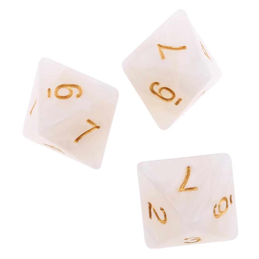 10pcs 8 Sided Dice D8 Polyhedral Dice for Party Table Games Gaming Dice Birthday Parties Board Game