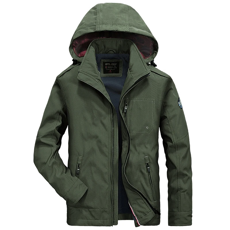 

Brand Pop Jacket Men Military Jackets Coats Outwear Fleece Coat Solid Wide-waisted Men's Jackets Hooded Jaqueta Masculina M-4XL