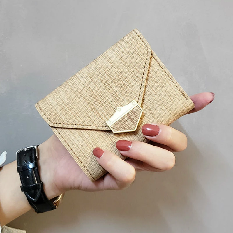 Женские кошельки из искусственной кожи с застежкой простой однотонный держатель