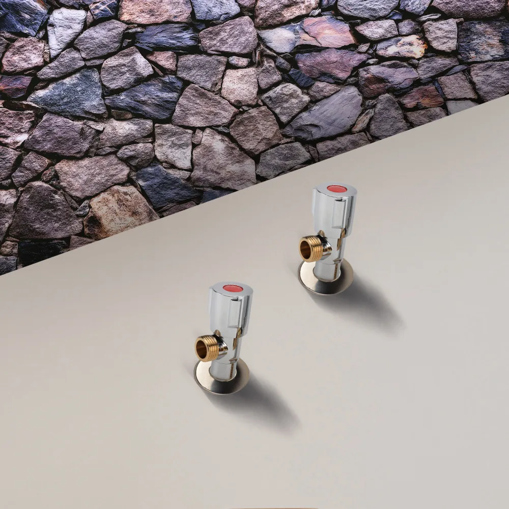 

1 Pair Angle Stop Valves Bathroom Water Shut Off Valves Flow Control Valves