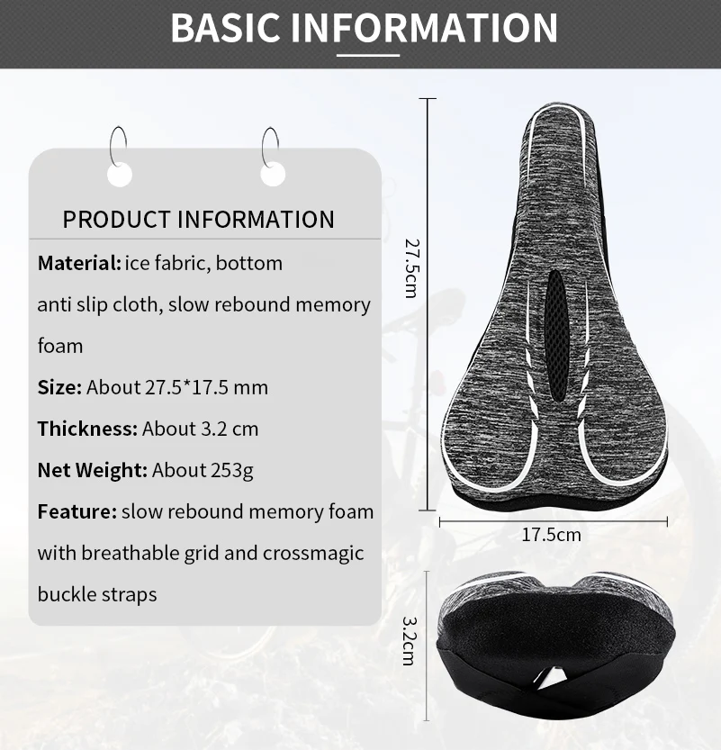 WEST BIKING велосипедное седло толстый губчатый коврик для велосипедного сиденья