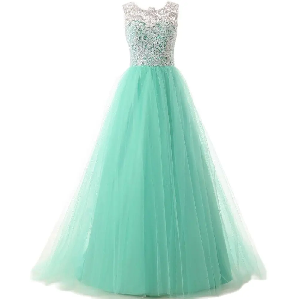 Новое Стильное зеленое кружевное платье А-силуэта для выпускного вечера бальные