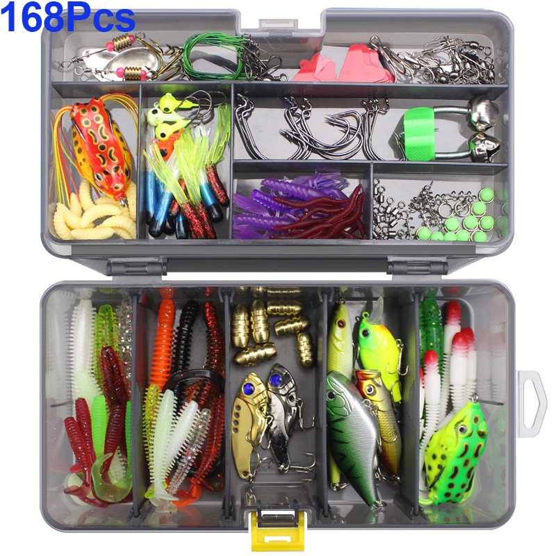 168Pcs 33/168/100/240 шт. зимние Wobler на Ryby рыболовные приманки Minnow приманки приманка бас мягкие VIB приманка рыболовные снасти - Цвет: 168Pcs
