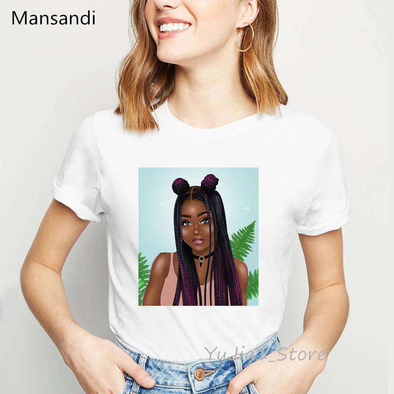 Женская футболка в стиле Харадзюку белая с принтом меланина Корейском одежда для