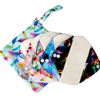 Бесплатная доставка 5 шт. многоразовые вкладыши для трусиков с 1 мокрым мешком, водонепроницаемые тканевые гигиенические прокладки, менструальные прокладки с внутренней частью из органического бамбука