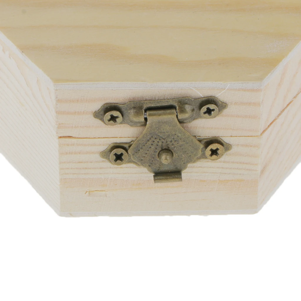 

Phenovo деревенский простой шестиугольный деревянный ящик для ювелирных изделий чехол для хранения подарков для домашнего декора