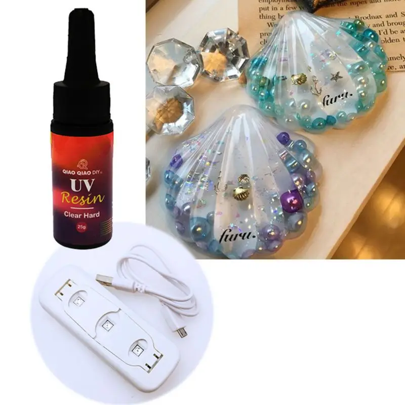 

Handmade Resin Crafts DIY UV Lamp Crystal Epoxy Pigment Set Jewelry Making Tools