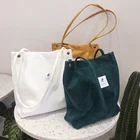 Вельветовая женская сумка 2021, сумка-шоппер на плечо, сумки для покупок, женская сумка с пряжкой, высококачественные маленькие холщовые сумки-тоуты