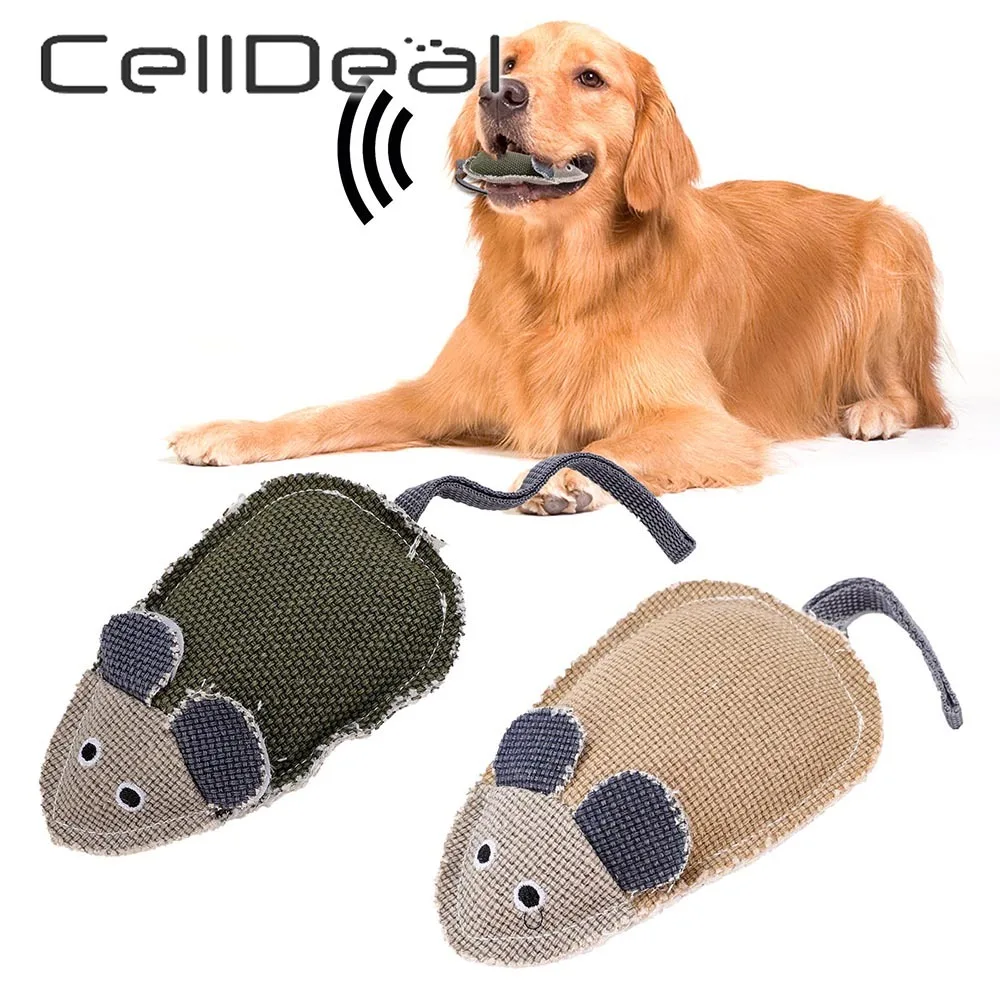 

Dog Chew Toy Linen Mouse Shape Squeeze Vocalize Bite Resistant Outdoor Interactive Training Molar Teeth Cleaning Pets Accessory