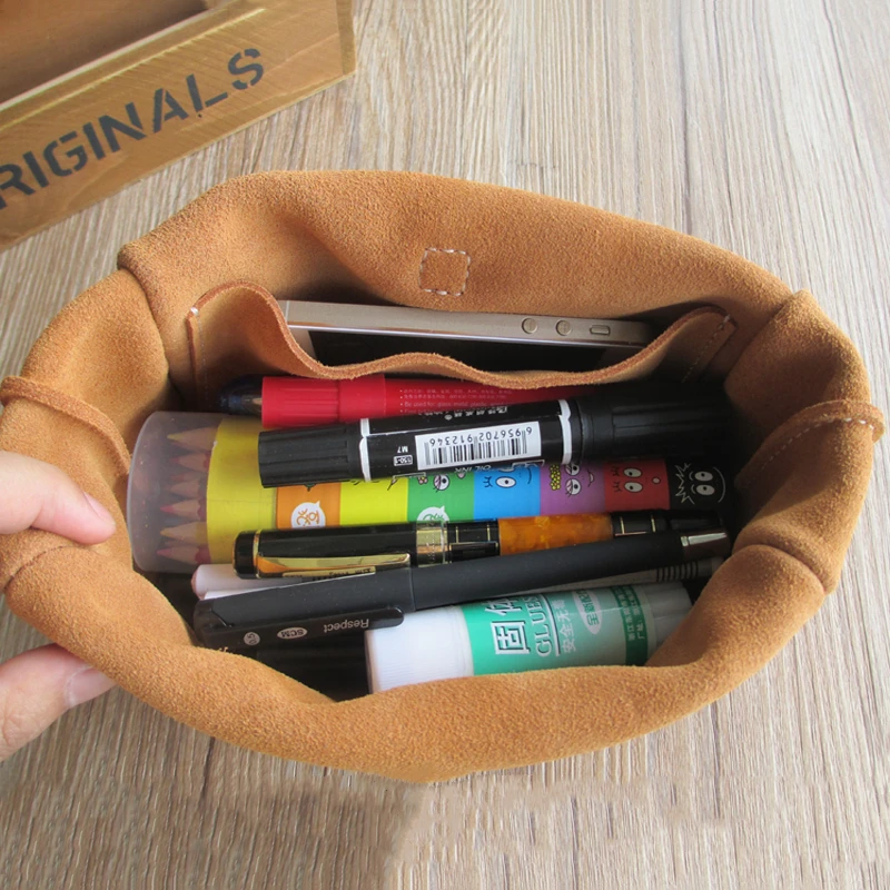 

Portable Storage Bag Makeup Organizer Cowhide Bag Creative Gift Travel Accessories Home Office Storage