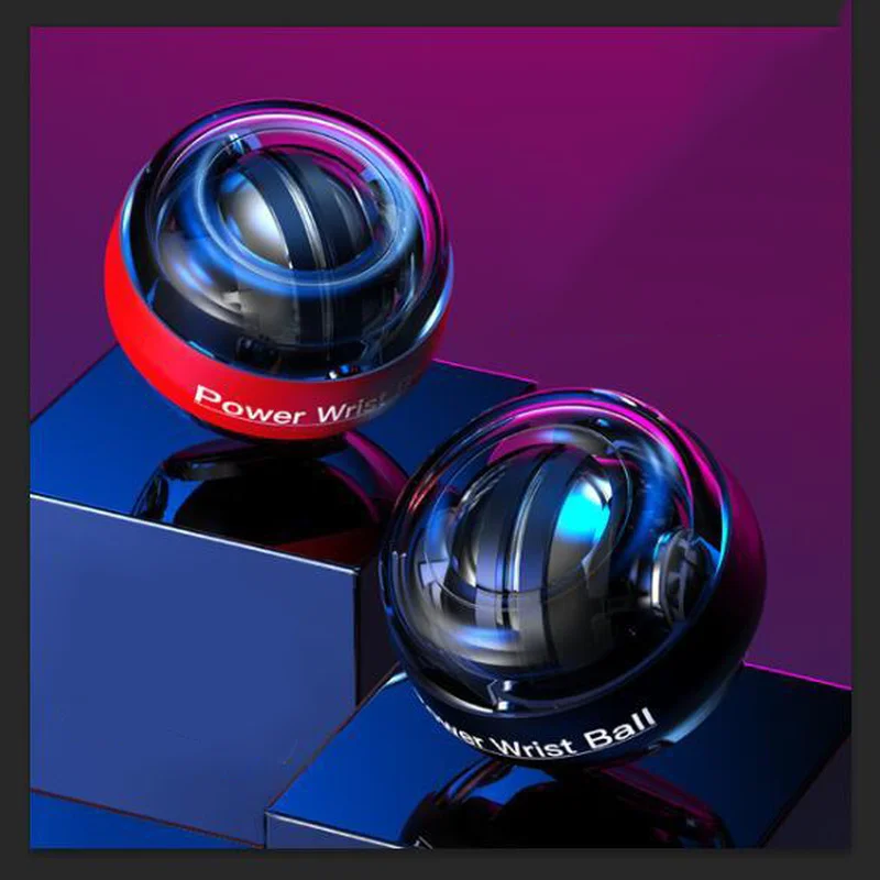 Радужный светодиодный мышцы Мощность мяч для запястья тренер расслабиться