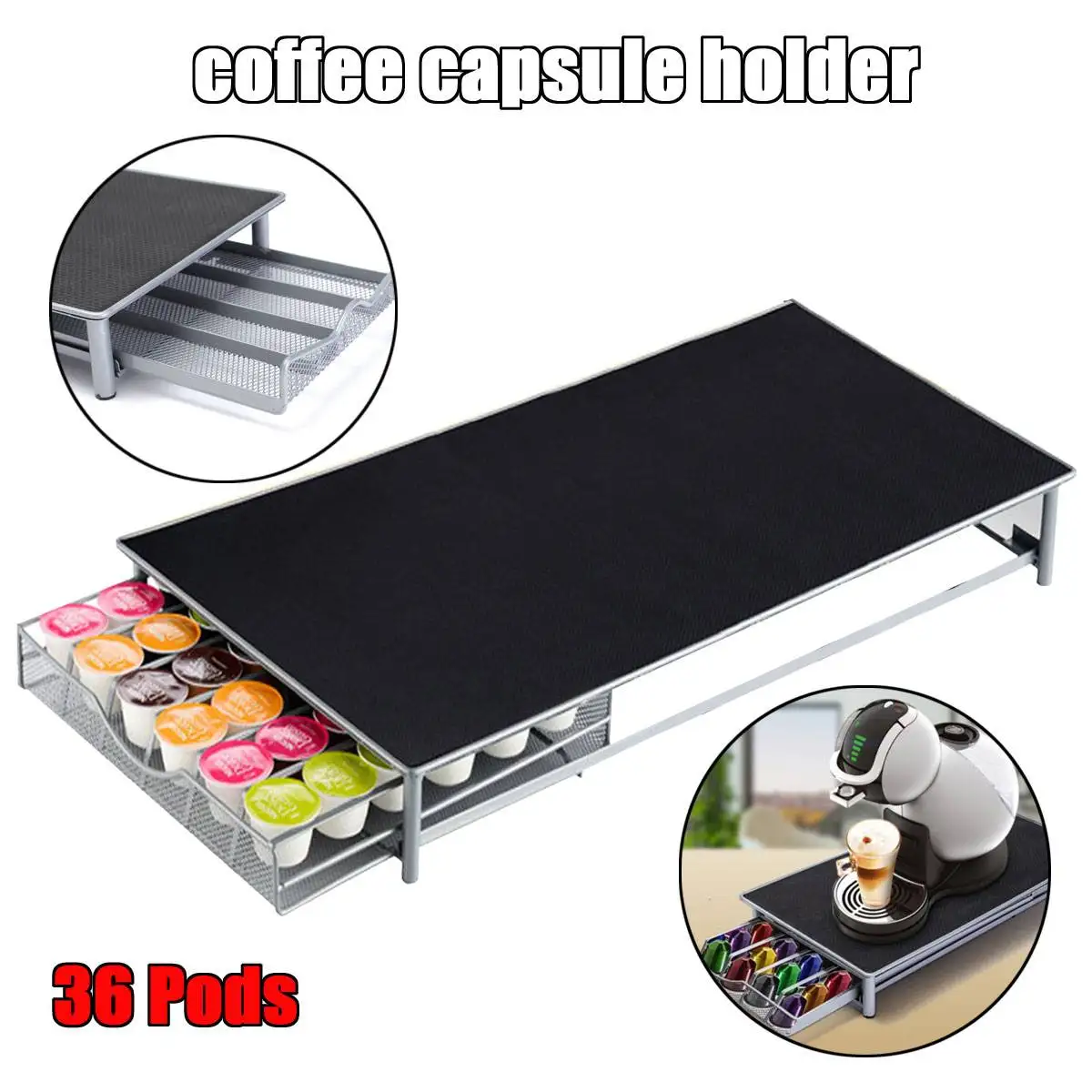 Нержавеющая сталь 36 чашек капсулы кофе nespresso Pods держатель; для хранения стойки ящики кофе держатель для капсул Организации