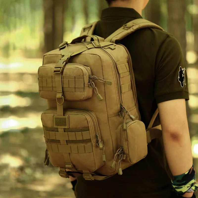 Men's 30L Tactical Backpack Outdoor Military Molle Sports Rucksack Waterproof Hiking Climbing Camping Travel Army | Спорт и