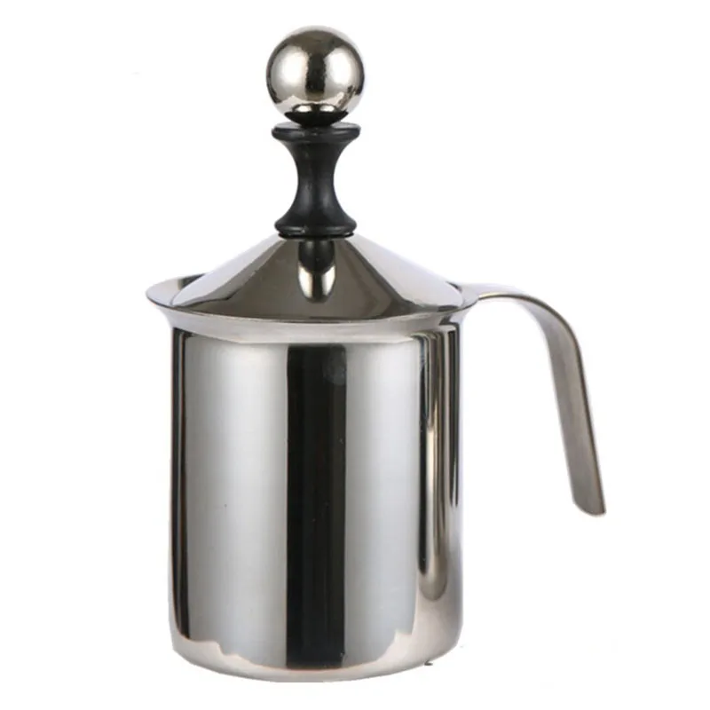 

400cc Japanese style simple exquisite double layer stainless steel cappuccino hand beat foam coffee kitchen dessert utensils