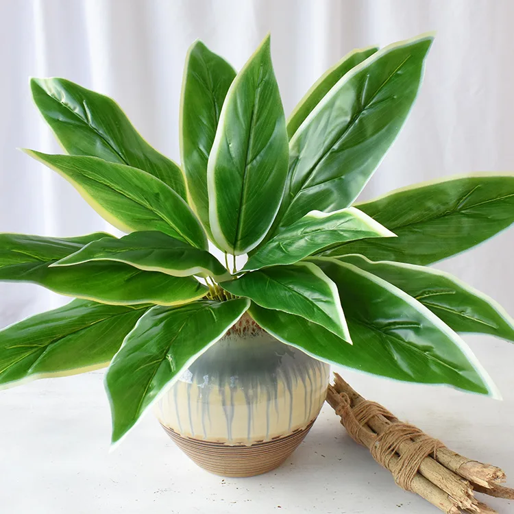 Большое зеленое растение на ощупь папоротник 15 листьев красивая трава для сна