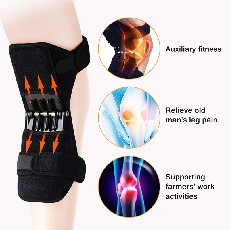 Z30 Dropshipping 1 Pair Knee Pad Safety Work Flexible Bands Protection Booster Power Lift Support Pads Rebound Spring Force |