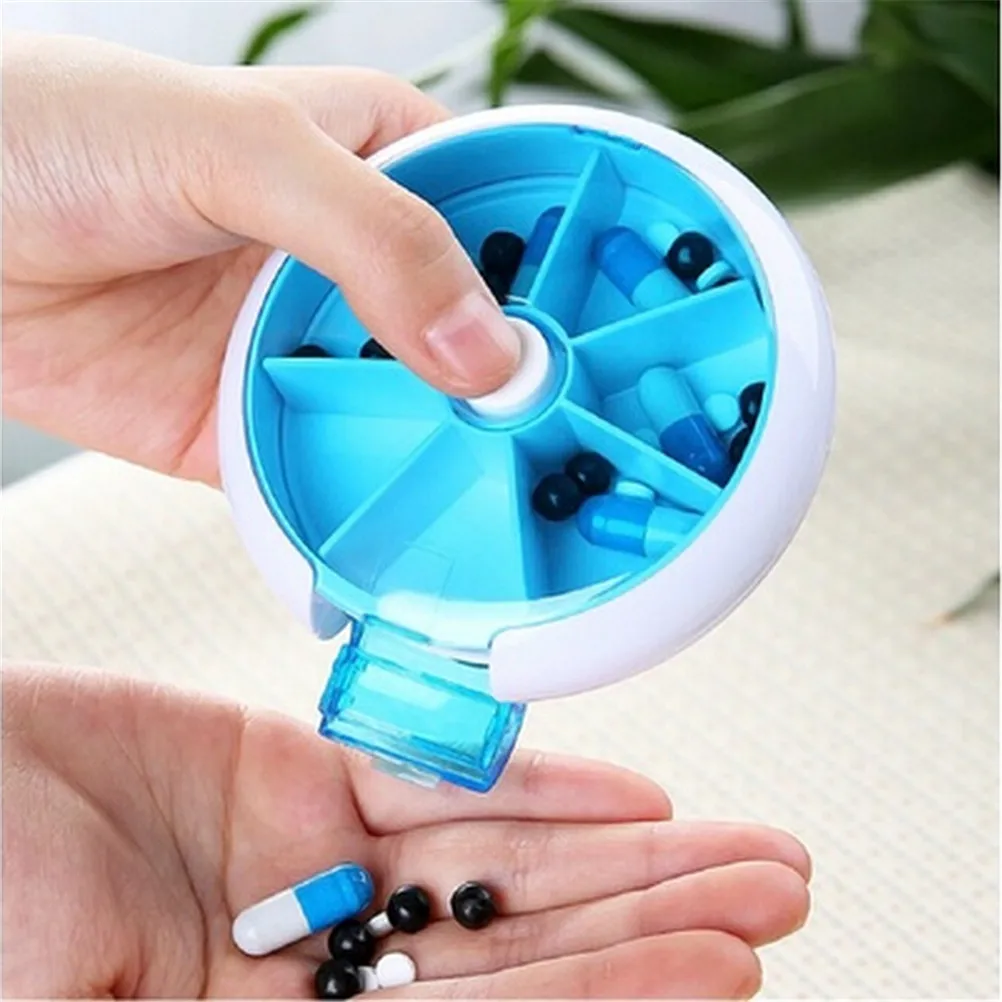 

Weekly Rotating Pill Box Travel Pill Case Splitter Pill Organizer Medicine Box 7 Day Pill Cutter Tablet Container Pastillero