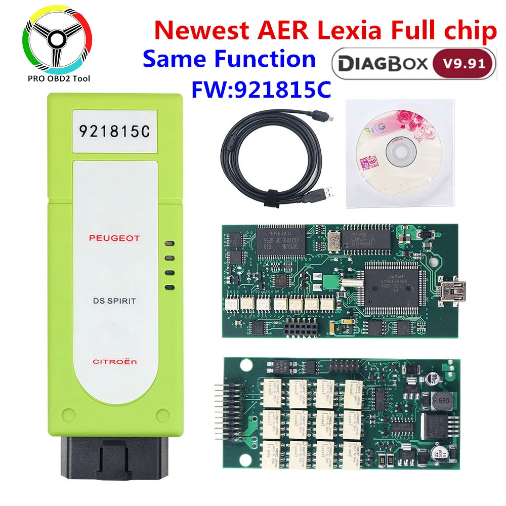 Инструмент Диагностический AER LEXIA 3 Diagbox V7.83 921815C с полным чипом Lexia3 OBD2 для Citroen Peugeot