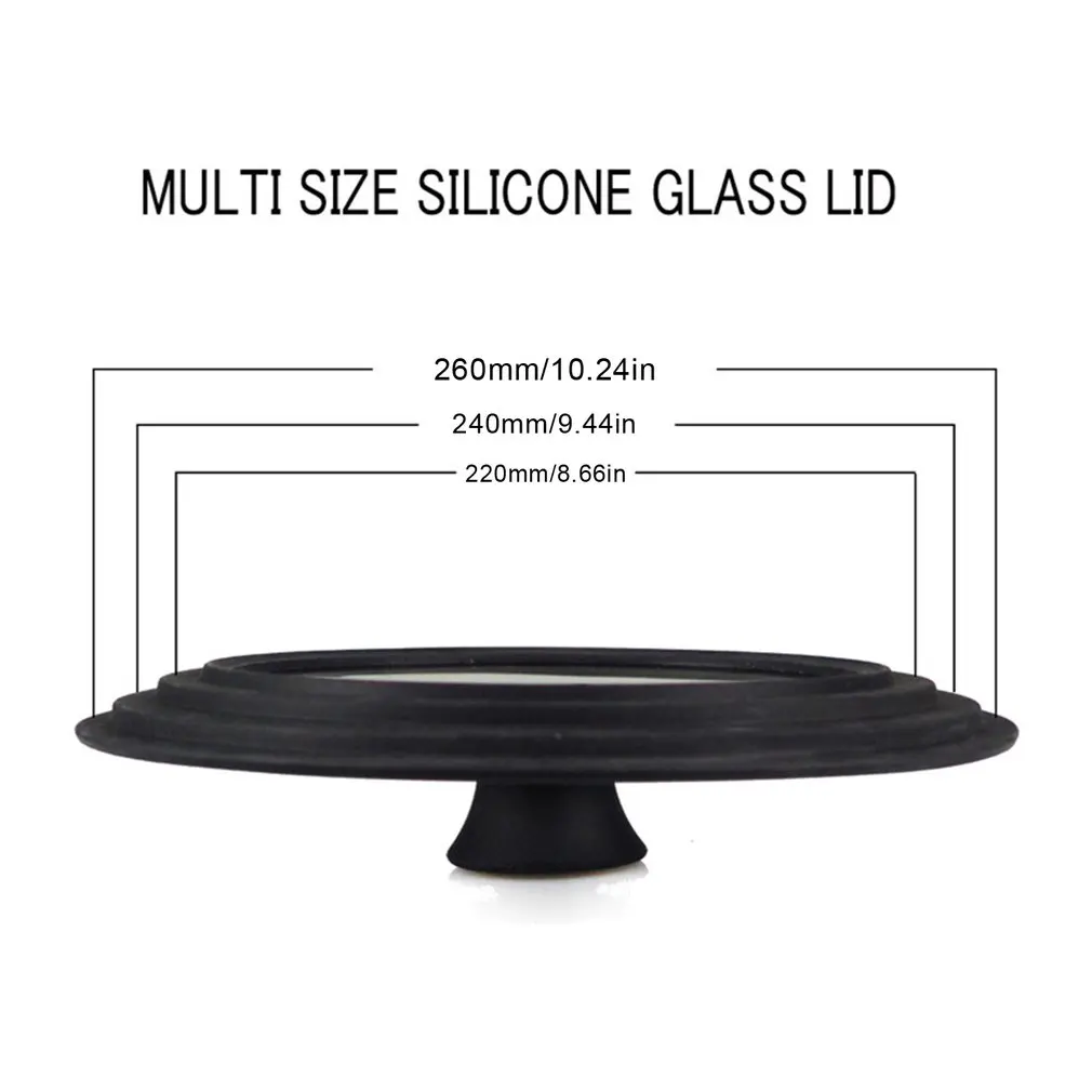 

Portable Kitchen Supplies Multi-Functional Visual Lid Heat-resistant Anti-Fall Tempered Silicone Glass Lid Kitchen Accessories