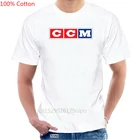 Мужская футболка с логотипом Ccm, Хоккей, круглый вырез, хлопок, четыре сезона, топы для поездок