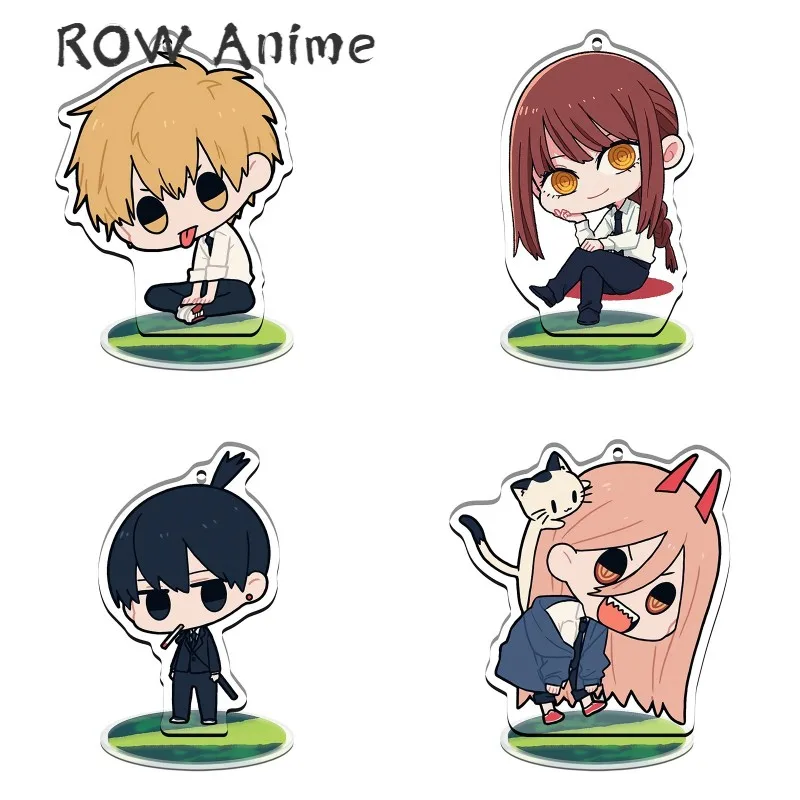 

Anime Chainsaw Man Q Version Acrylic Figure Stand Card Denji Power Reze Keychain Model Plate Desk Decor BL Collection Props